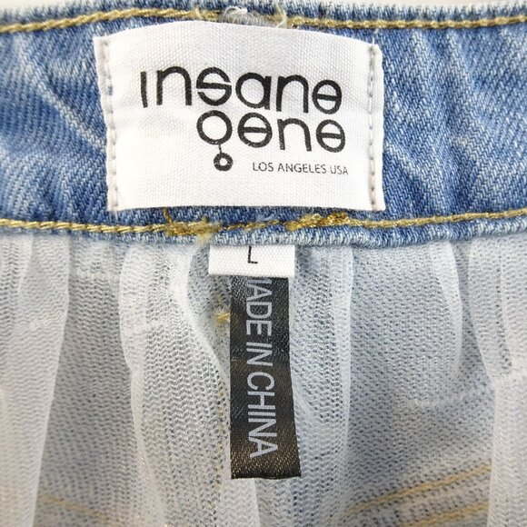 Insane Gene Distressed Panelled Denim Skirt Size L NEW Boho Festival Western - Picture 8 of 11